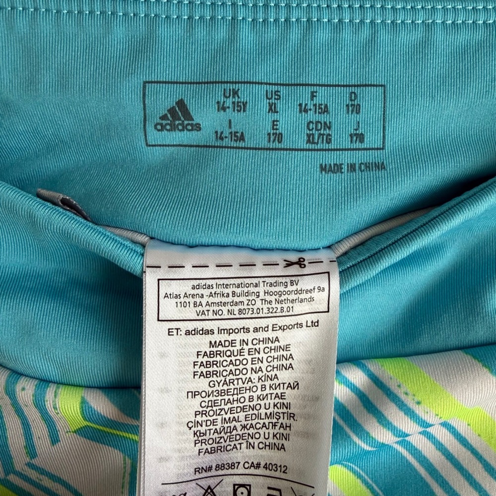 ADIDAS Golf Tennis Tween Bright Multicolor Geometric Stripe Girls Skort, XL - Picture 4 of 5